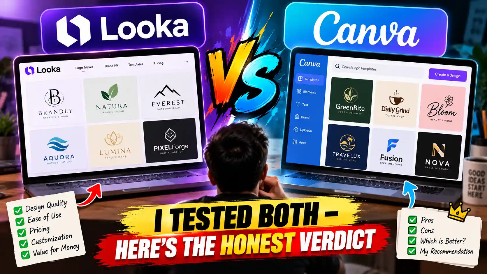 Looka vs Canva Logo Maker